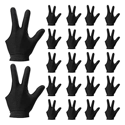 SOFORFREEM Billard-Handschuhe, 22 Stück, Billardhandschuhe für 3-Finger-Schulter, Sporthandschuhe für Damen und Herren, für linke und rechte Hand, Schwarz von SOFORFREEM