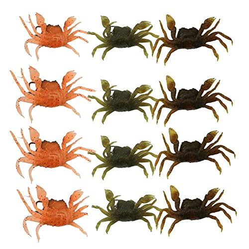 SOFORFREEM Set mit 12 künstlichen Ködern für Krabben, weiche Köder mit 3D-Simulation, scharfe Köder, Zubehör für Fischgräte, zufällige Farbe von SOFORFREEM
