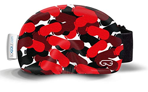 Soggle Skibrillen Schutz Überzug aus Mikrofaser (one Size), Farbe:Camouflage 04 red von Soggle