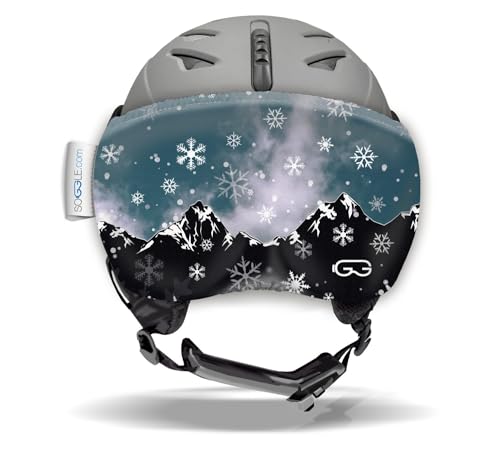 SOGGLE Vizor Visier Schutz für Visierhelme (Skihelme), Farbe:Vizor Snowflakes Mountains von SOGGLE