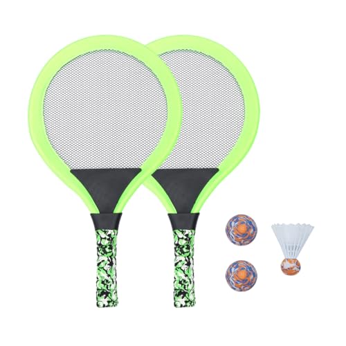 SOIMISS 1 Satz Kinder Schläger Set Tennisschläger Badminton Racket Set mit Federball Tennisball Outdoor Spielzeug für Kinder Grün von SOIMISS