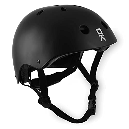 SOKE Scooter Helm 1692, 17x27x23cm, 54-58cm Kopfumfang, Größe M, Schwarz Matt, ABS, EPS, Leicht, Langlebig, Zertifiziert Rücklicht, Fahrradhelm in sportivem Design für den Stadtverkehr von SOKE