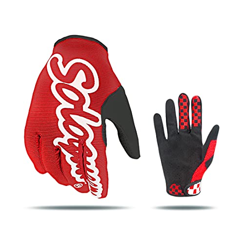 SOLO QUEEN Handschuhe für SIM Racing | Karting | ATV | alle Lenkrad Games | Kunstleder (Rot,L) von SOLO QUEEN