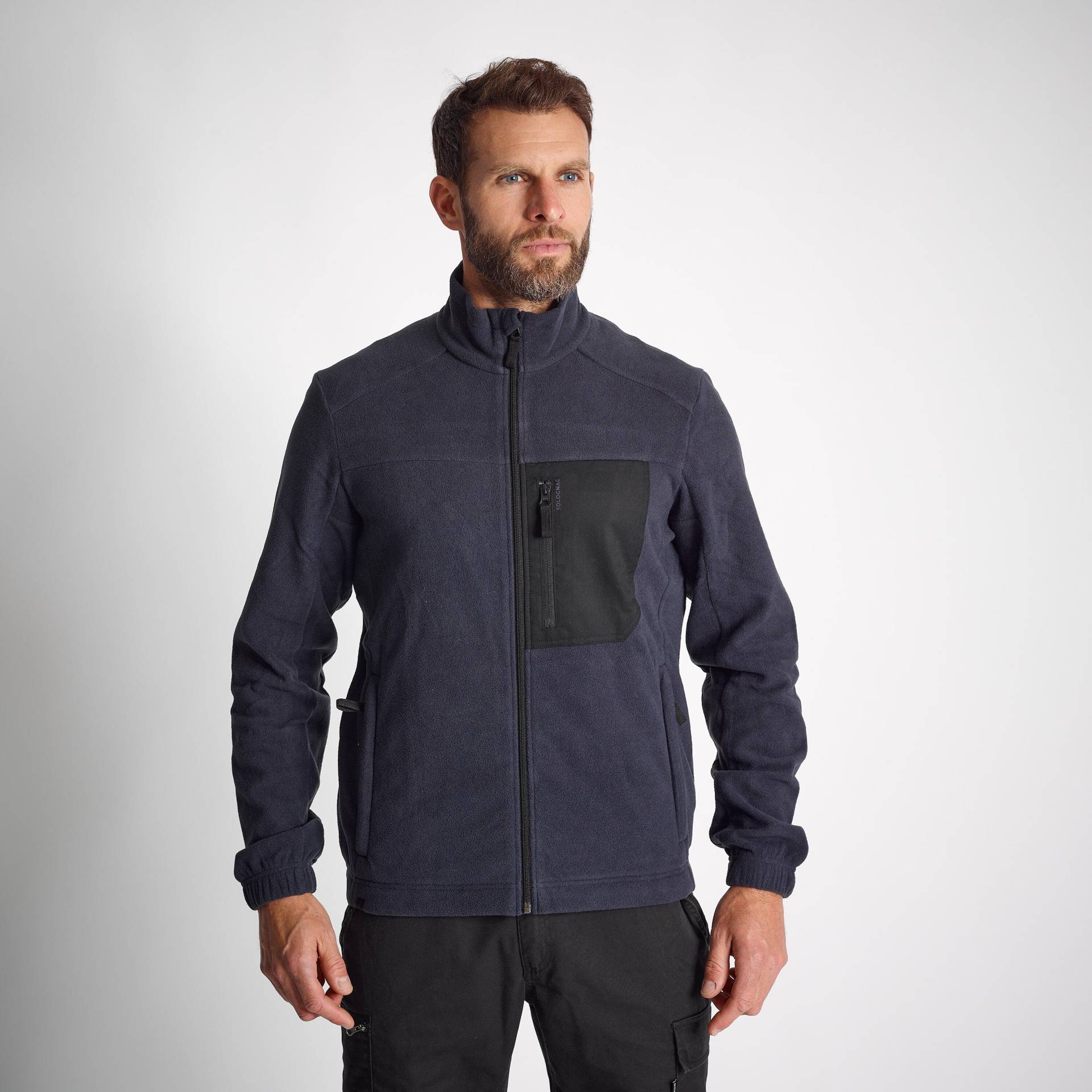 Fleecejacke 500 blau von SOLOGNAC