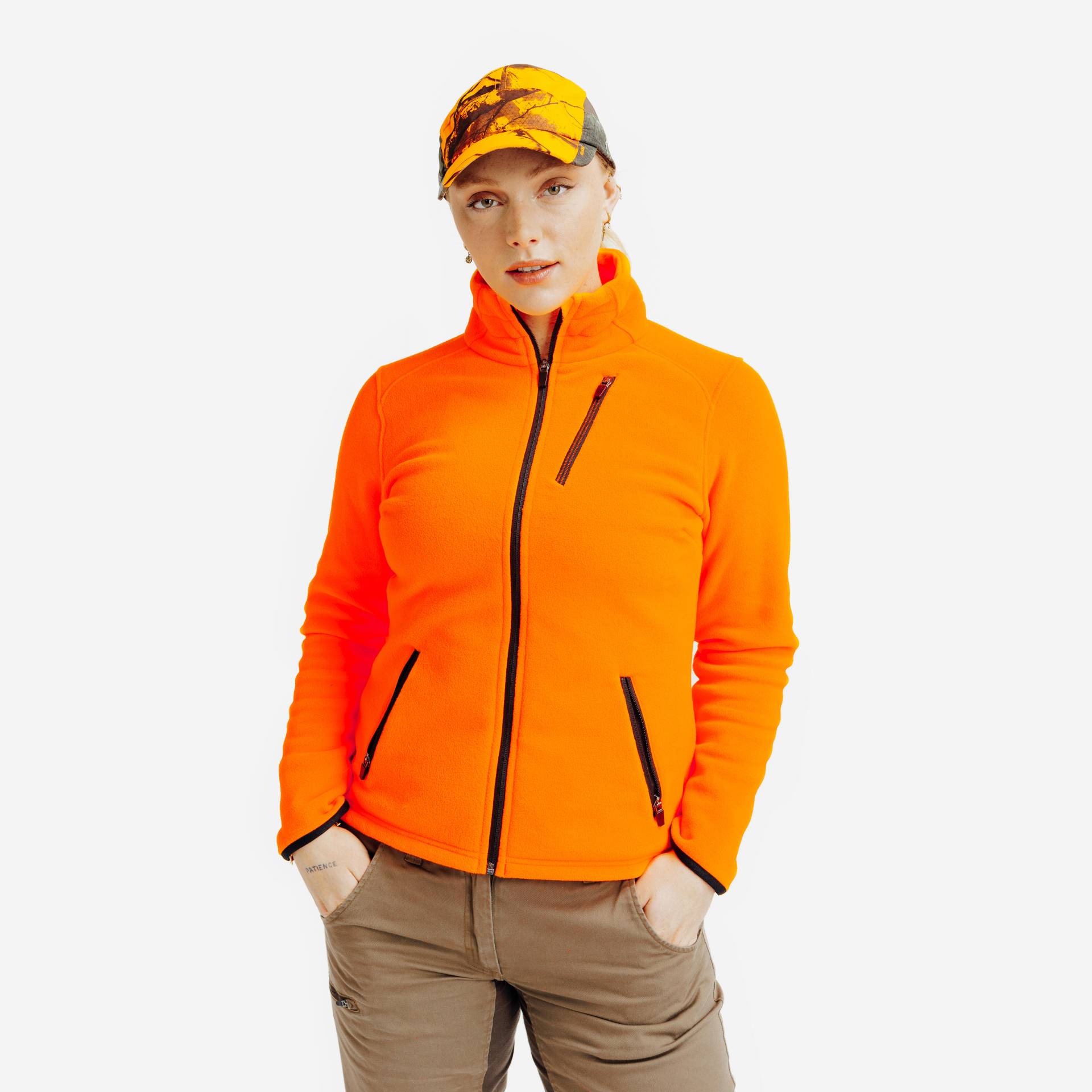 Jagd-Fleecejacke 300 Damen orange von SOLOGNAC