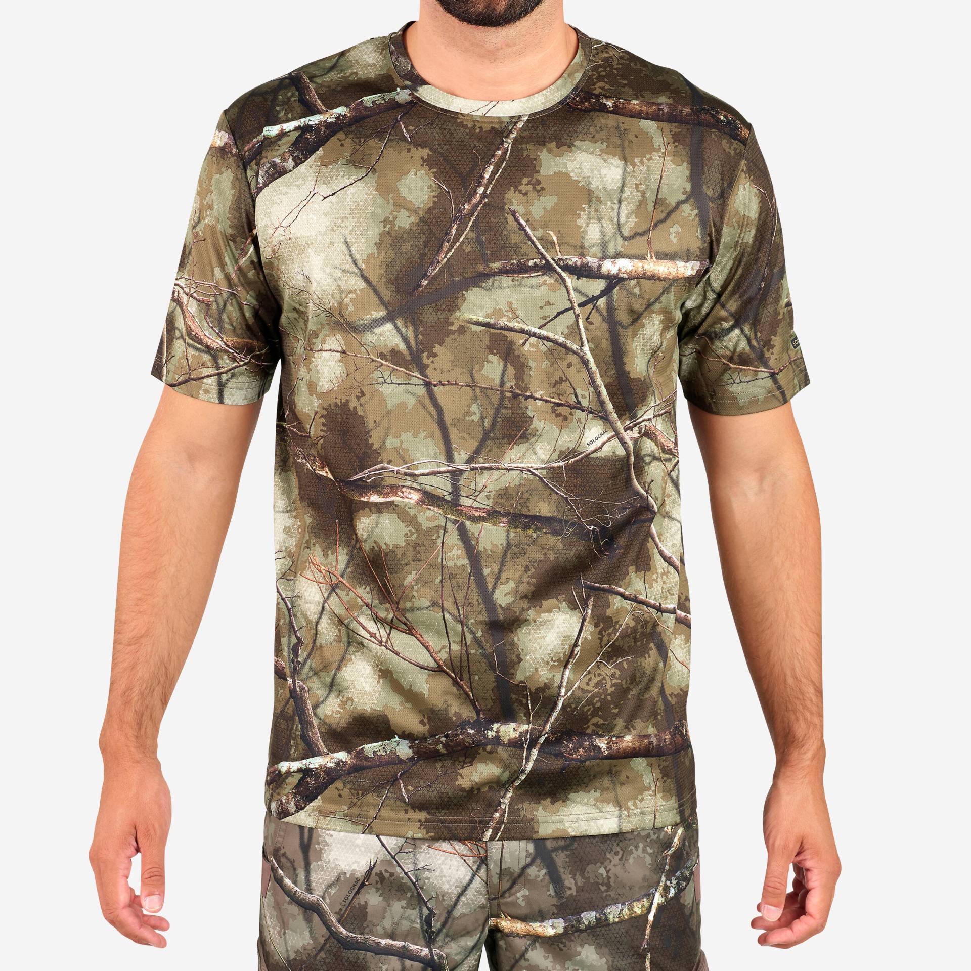 Jagd-T-Shirt 100 TREEMETIC atmungsaktiv, camouflage von SOLOGNAC