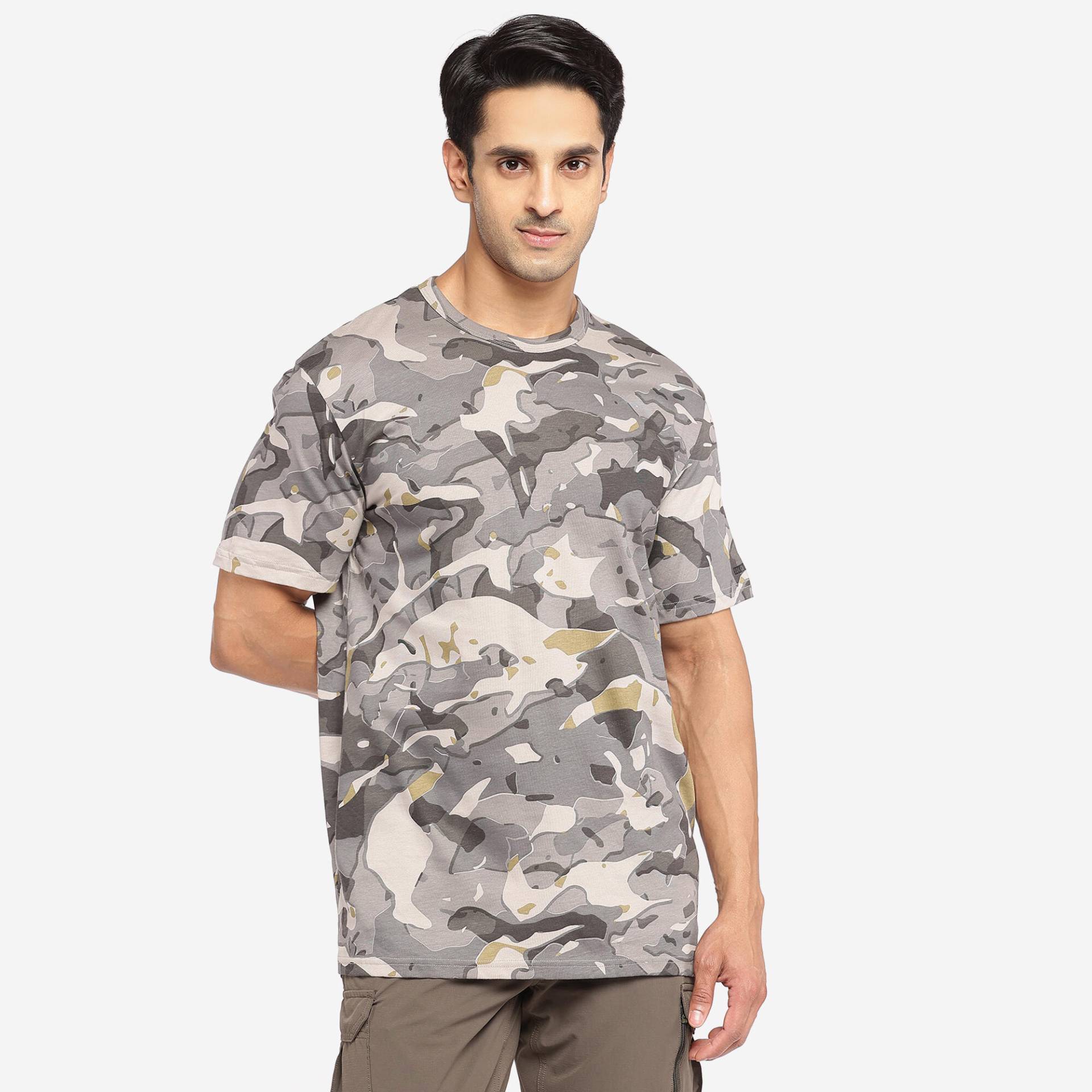 Jagd-T-Shirt 100 Camouflage grau von SOLOGNAC