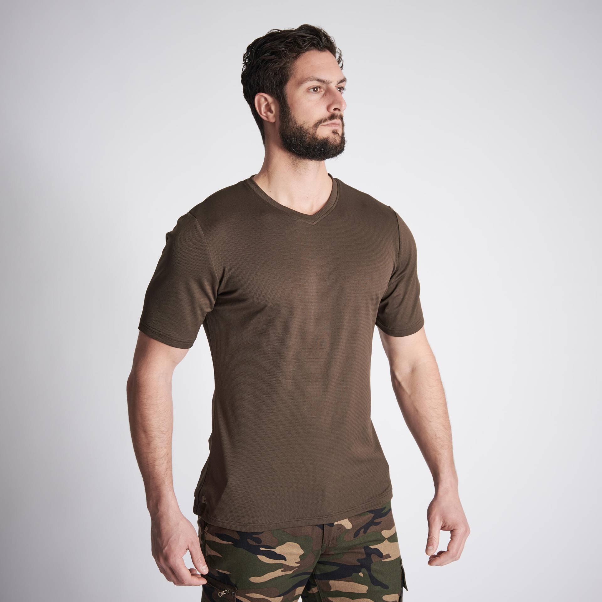 Jagd-T-Shirt 100 Herren atmungsaktiv braun von SOLOGNAC