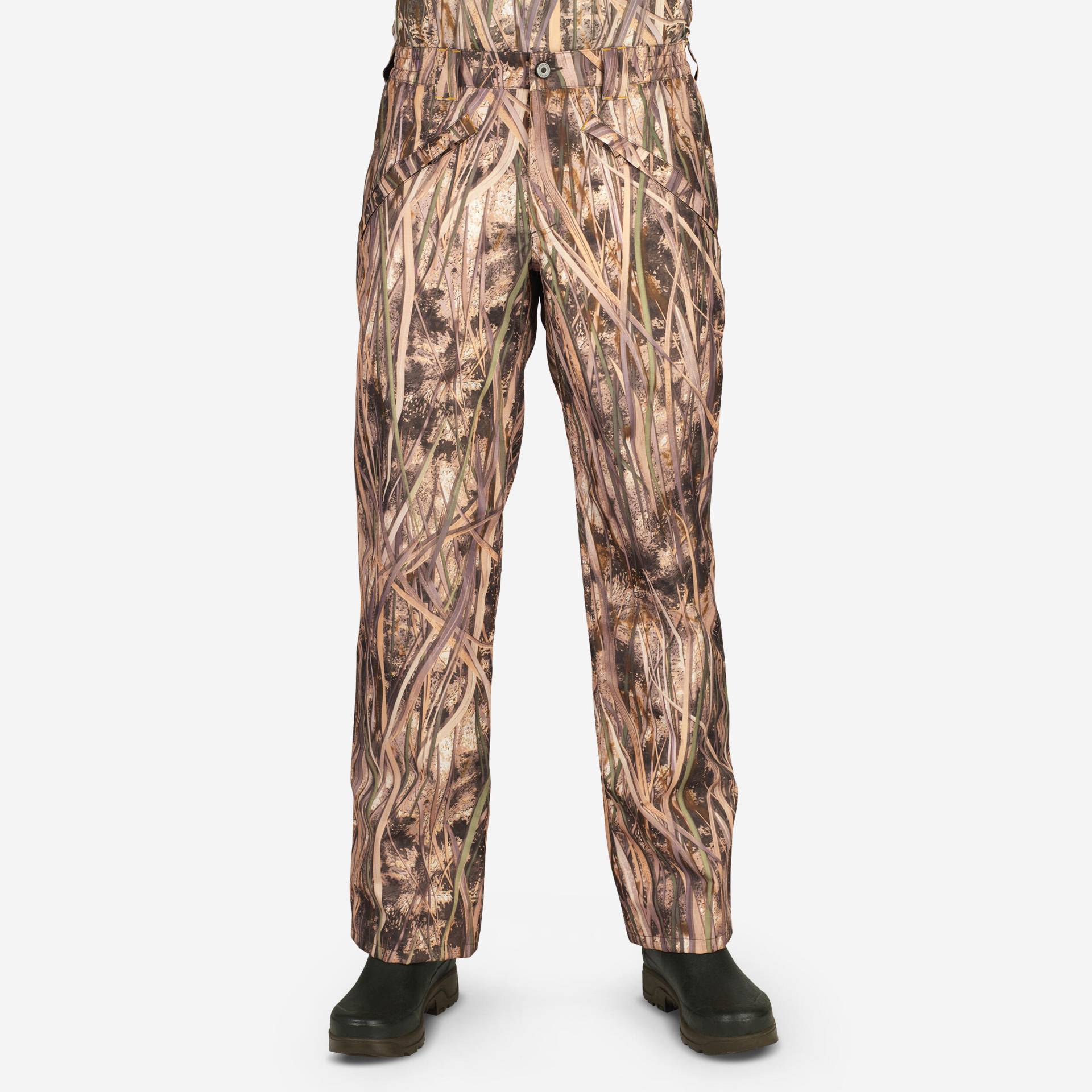 Jagdhose 100 wasserdicht Camouflage Schilf von SOLOGNAC