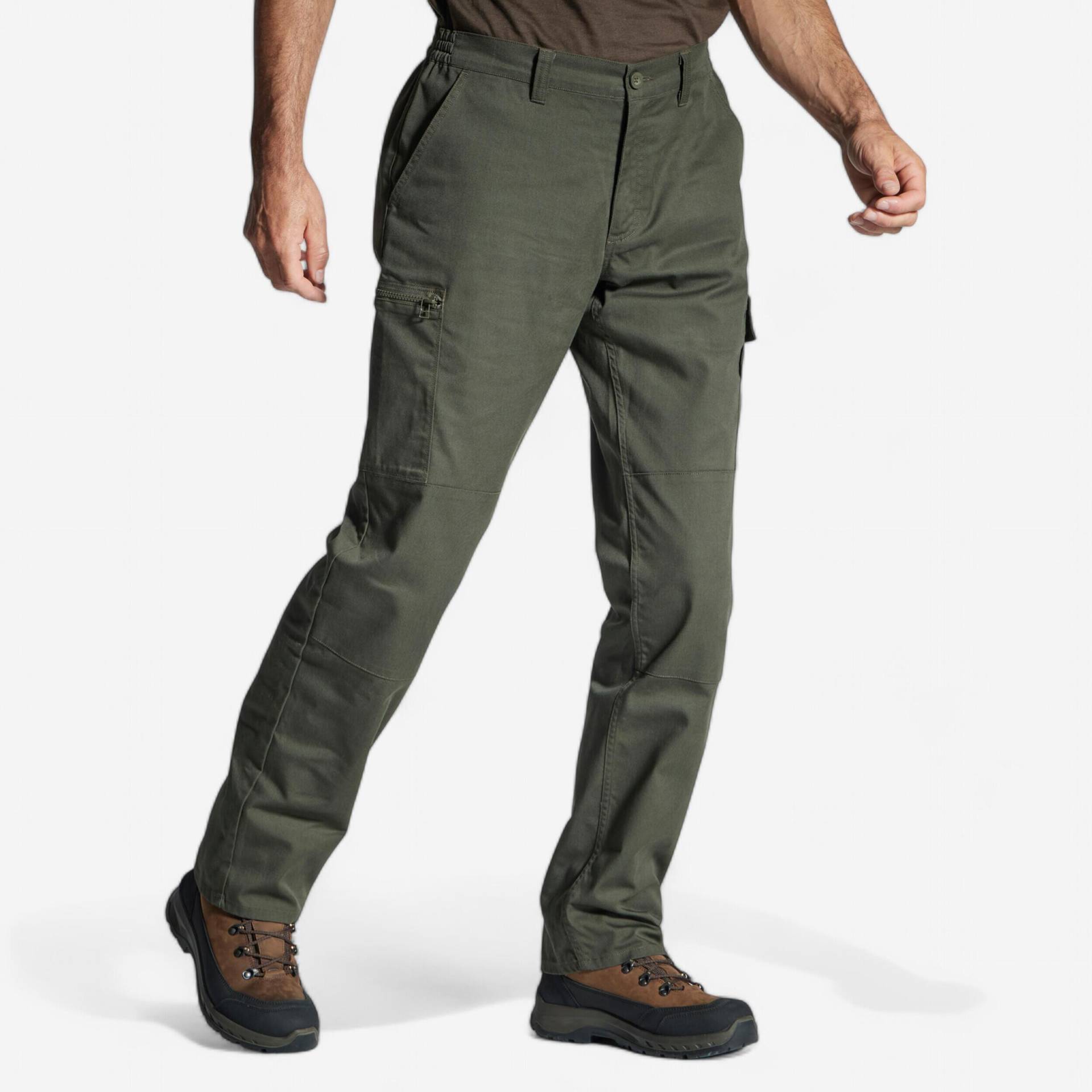 Jagdhose Steppe 300 Cargo strapazierfähig grün von SOLOGNAC