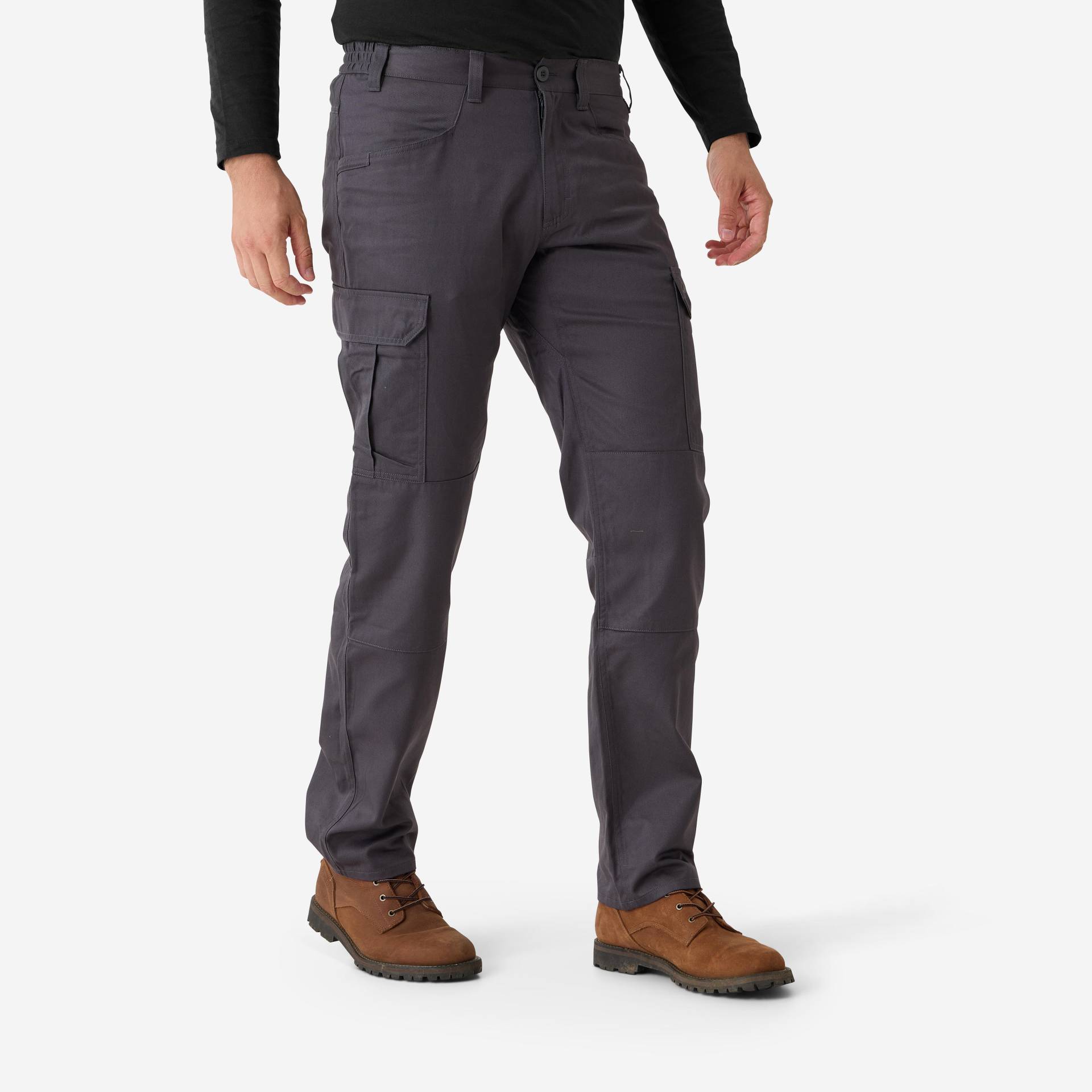 Jagdhose Steppe 500 Cargo strapazierfähig grau von SOLOGNAC