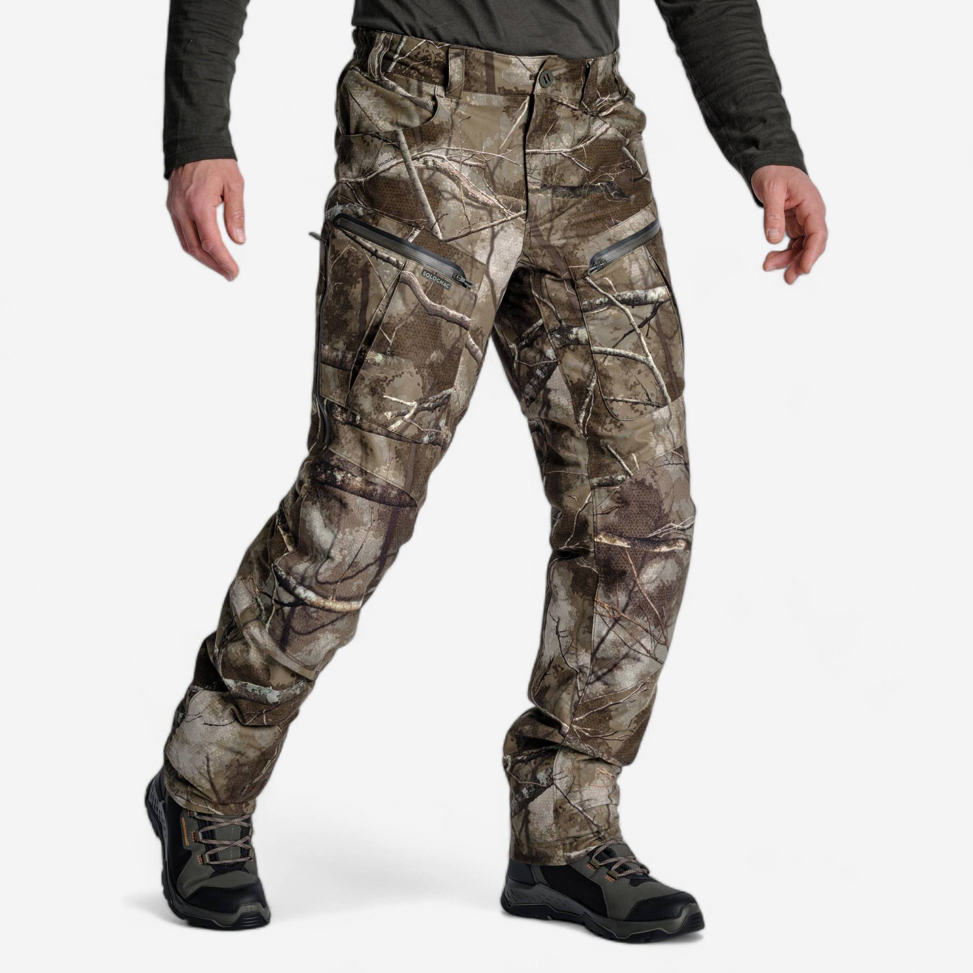 Jagdhose 900 Treemetic geräuscharm wasserdicht warm Camouflage von SOLOGNAC