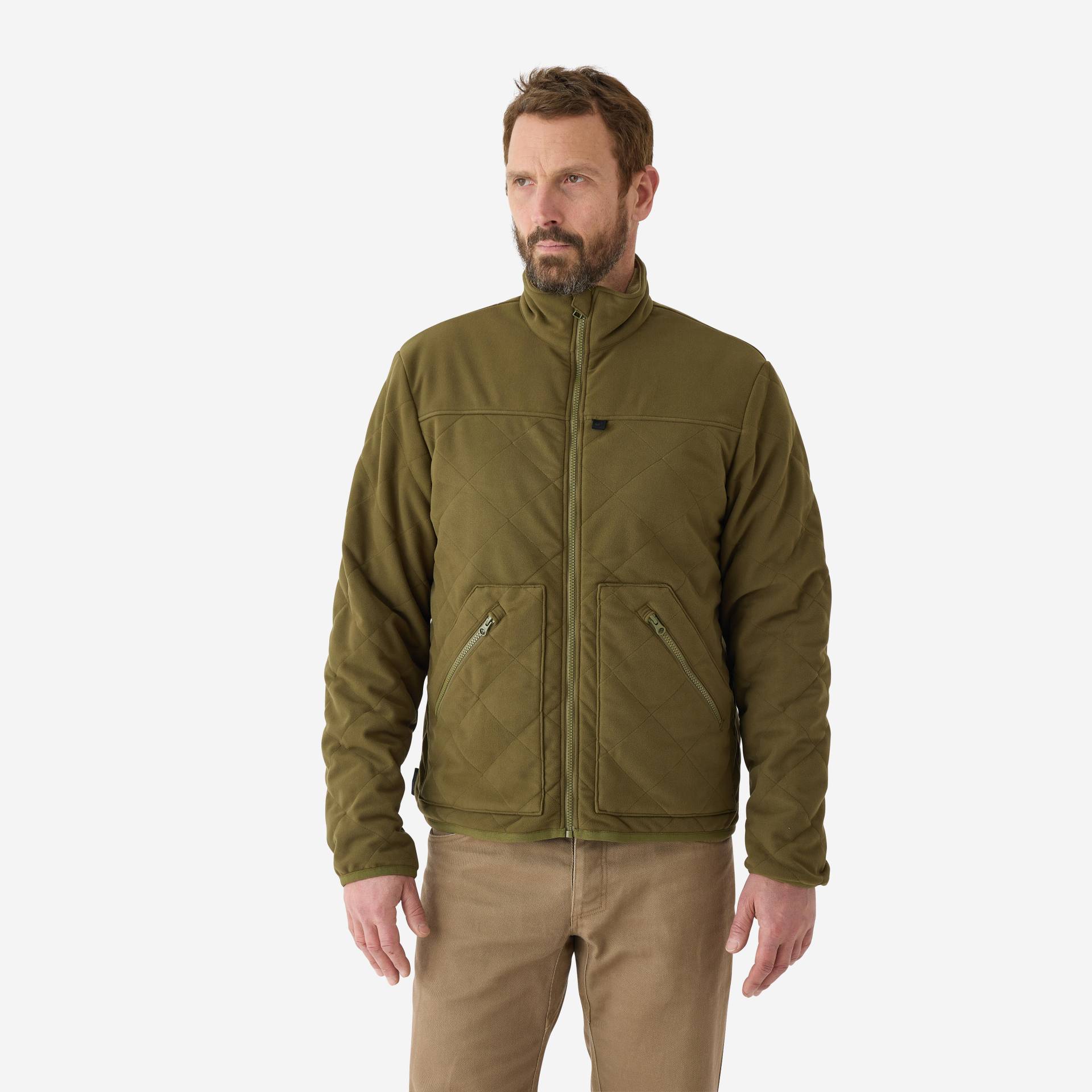 Jagdjacke 500 wattiert geräuscharm grün von SOLOGNAC
