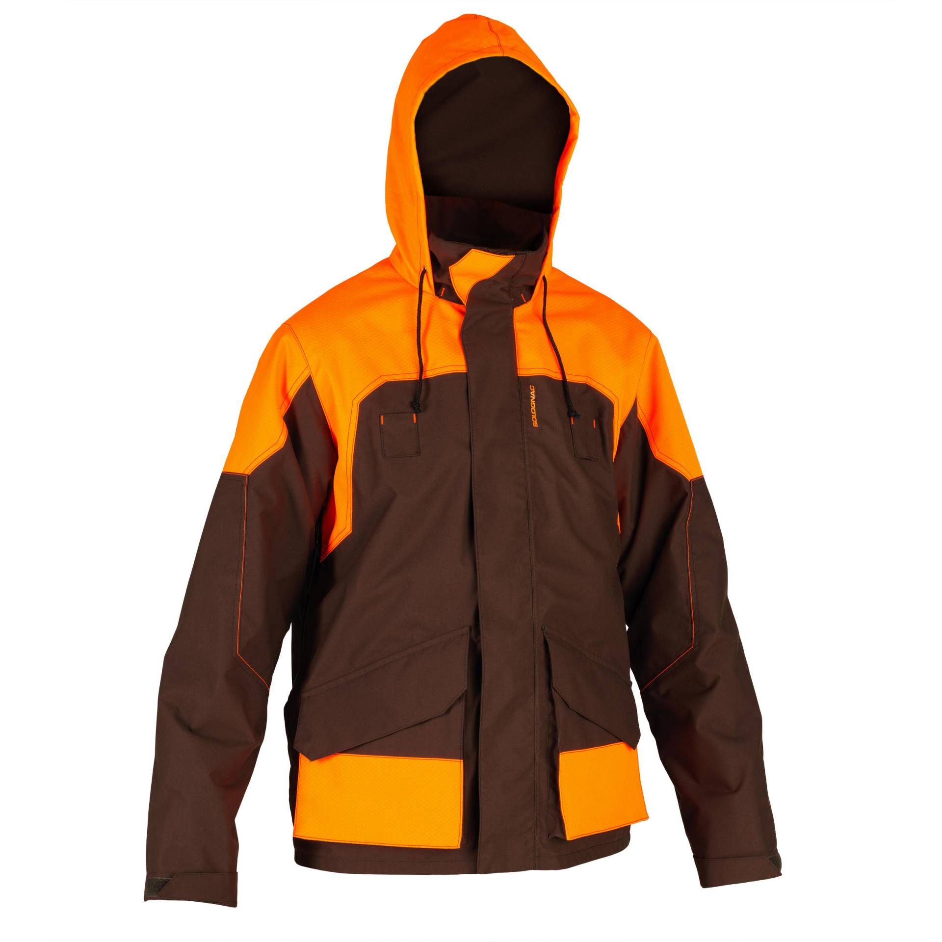 Jagdjacke Regenjacke RENFORT 520 orange/braun von SOLOGNAC