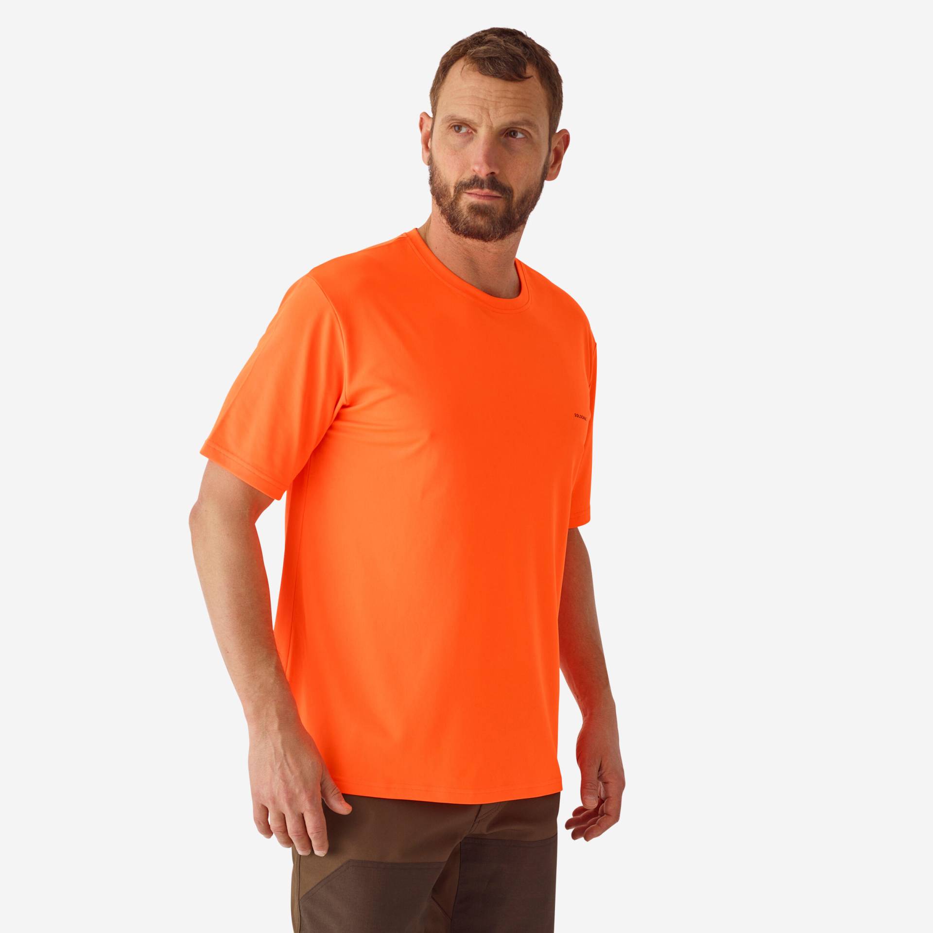 Jagdshirt kurzarm 300 atmungsaktiv orange von SOLOGNAC