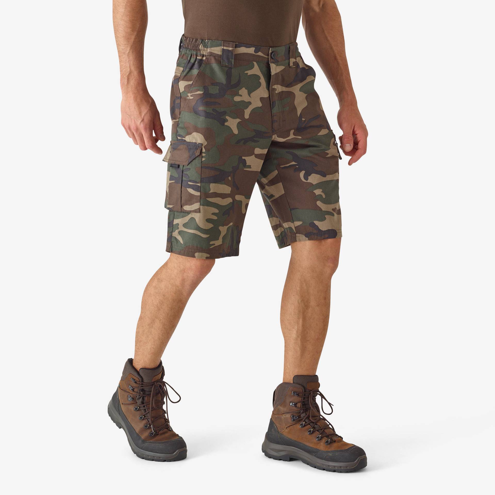 Jagdshorts 500 Camouflage grün von SOLOGNAC