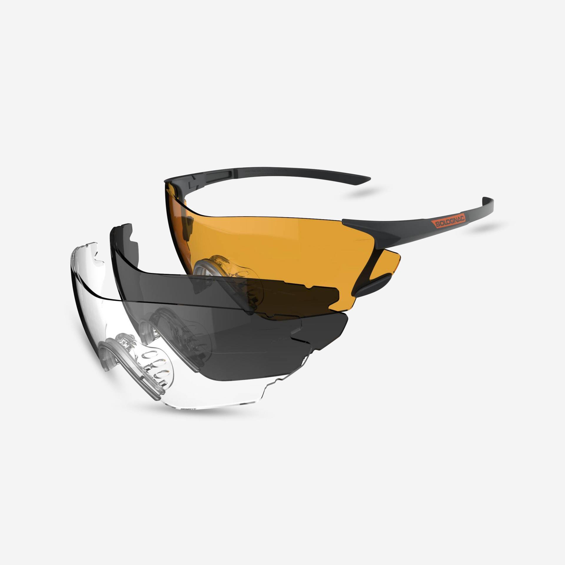 Schiessbrille TRAP CLAY 100 PK3 3 Wechselgläser von SOLOGNAC