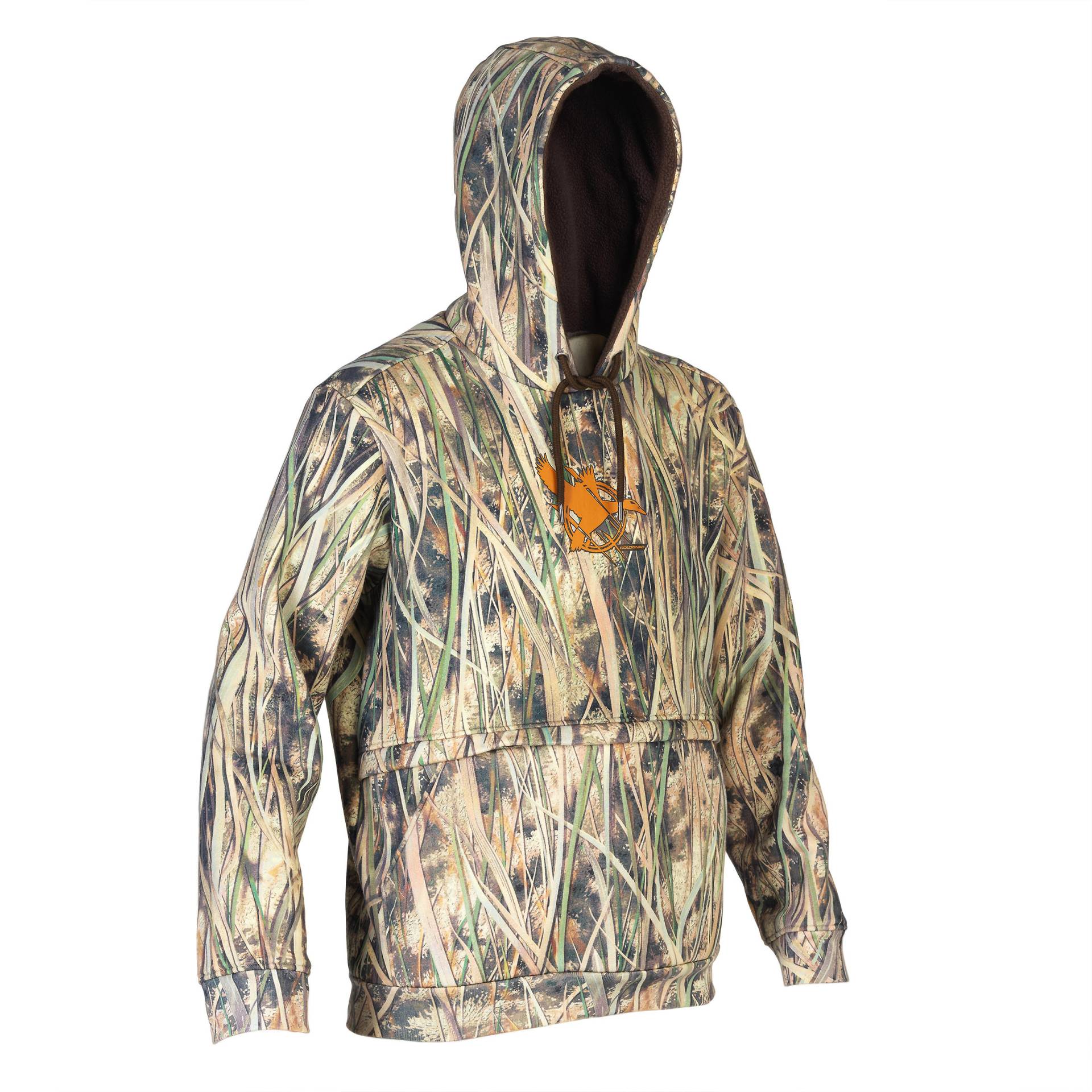 Sweatshirt 500 Warm Camouflage Schilf von SOLOGNAC