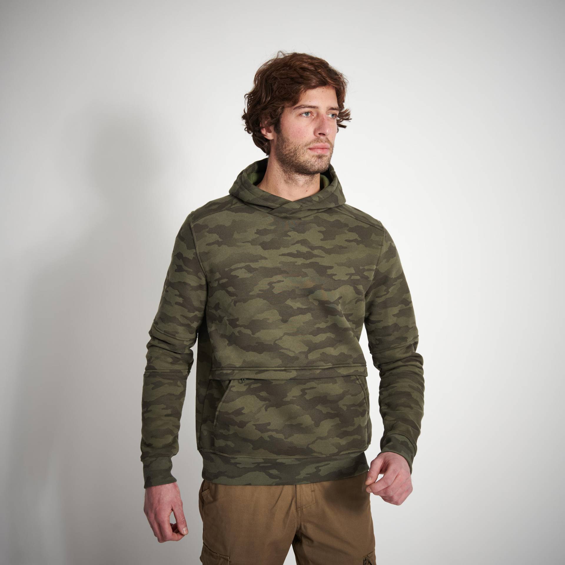 Kapuzensweater 500 camouflage/halftone von SOLOGNAC