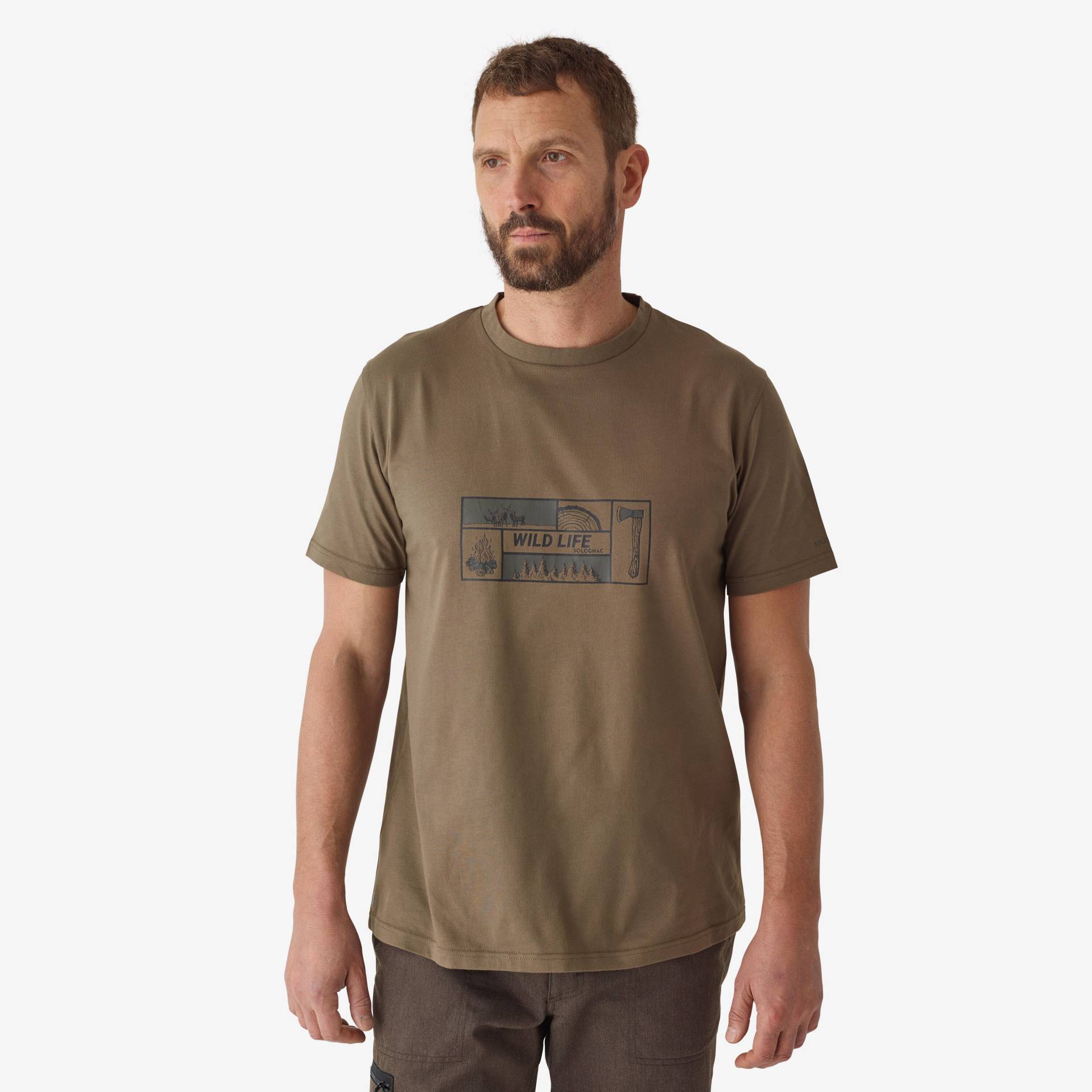 T-Shirt 100 Baumwolle Wildlife von SOLOGNAC