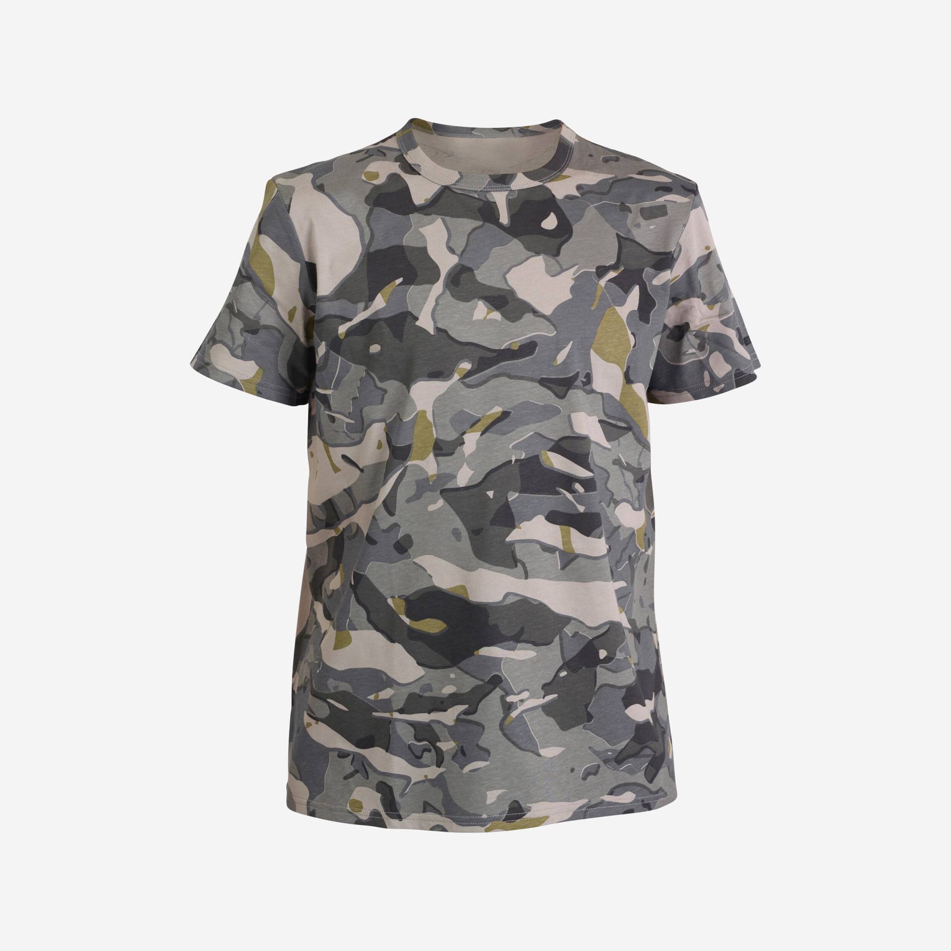 T-Shirt Kinder Camouflage WOODLAND grau von SOLOGNAC