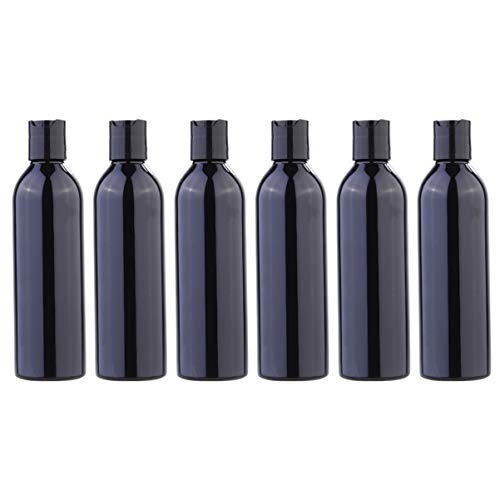 6 Stück Reise-Flaschen Kunststoff Leere Reiseflaschen tragbare Toilette Flüssigkeit Behälter mit Presse Disc Deckel für Shampoo Kosmetik 250ml Schwarz von SOLUSTRE