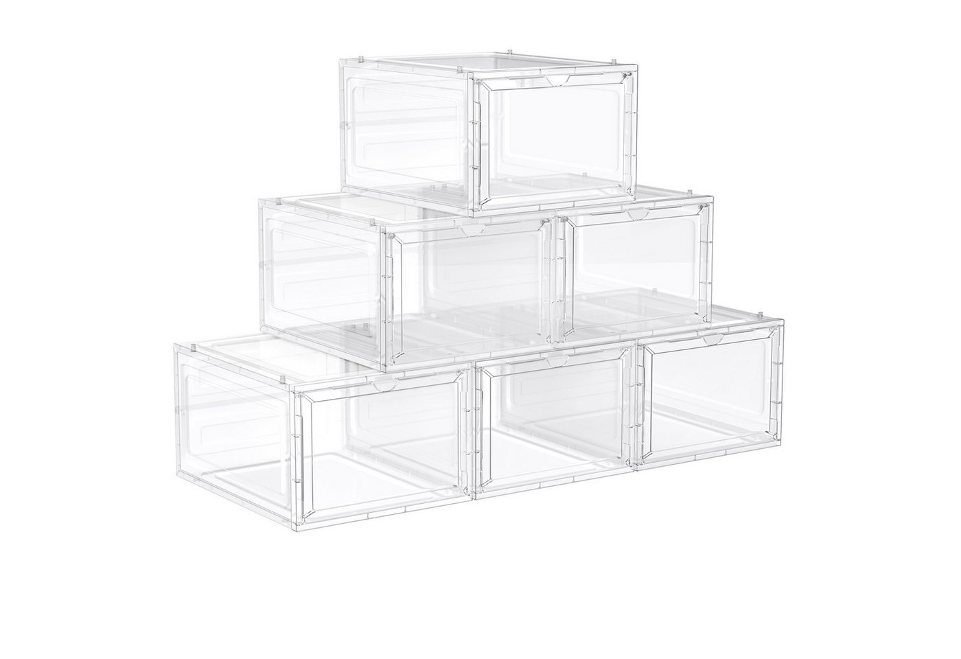 SONGMICS Schuhbox Schuh-Organizer (6 St), aus Kunststoff, durchsichtig von SONGMICS