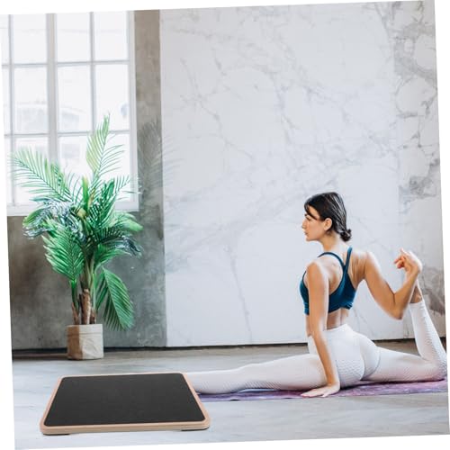 SOPOTUTU Holz Balance Board Quadratisch für Erwachsene Stabiles Wackelbrett für Yoga Fitness Koordinationstraining Langlebiges Balancierbrett mit Rutschfester Oberfläche Umweltfreundliches von SOPOTUTU
