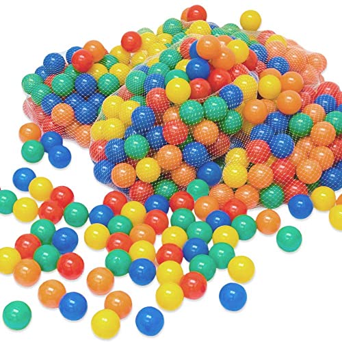 SOULONG 100 Stück bunte Kunststoffkugeln, Ø 4 cm/Ø 5,5 cm, Bälle aus Kunststoff, Spielzeug für Kinder, Spielzeug für Kleinkinder zum Befüllen von Pools Zelte, gemischte Farben (4 cm) von SOULONG