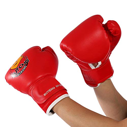 Boxhandschuhe für Kinder, Cartoon, Sparring, Boxhandschuhe, Training, Alter 312 Jahre, PU, Training Bag Mitt Gloves for Punching, Sparring, Workout, Training Gloves (rot) von SOULONG
