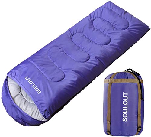 SOULOUT Schlafsack 3-4 Jahreszeiten - Winter Schlafsack Wasserdichter Leichter Deckenschlafsack für Camping, Reisen und Outdoor-Aktivitäten -Ideal für Erwachsene und Kinder - 220 x 83 cm von SOULOUT