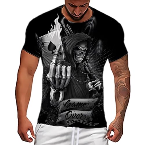 SOYNIA T-Shirt Kurzarm Herren T-Shirt Print Kurzarm Hip Hop Lose Herren T-Shirts Rundhals T-Shirt L Tx-041212 von SOYNIA