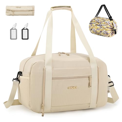 SPAHER Ryanair Handgepäck Tasche 40x20x25 Faltbare Reisetasche Sporttasche Groß Weekender Damen Herren Gym Bag Tasche wasserdichte Duffle Bag Hand Luggage Schwimmtasche Fitness Bag von SPAHER