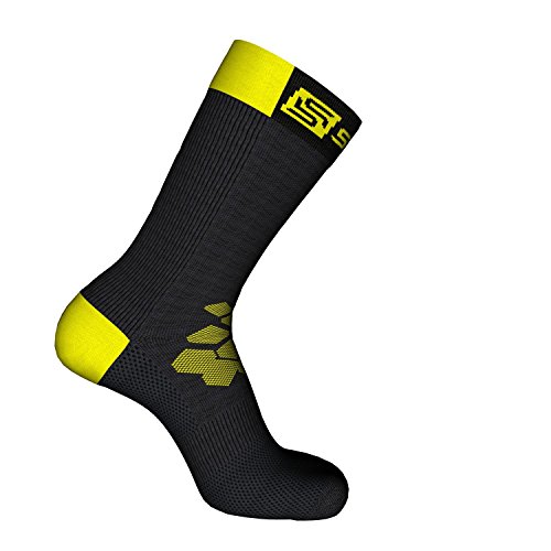 SPAIO Herren Socks, Antracite/Yellow, 35-37 von SPAIO