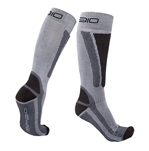 SPAIO Erwachsene Socken Thermo Ski, Black/Grey, 35-37 von SPAIO