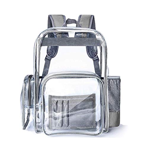 SPEEDEVE Durchsichtig Rucksack Transparente Schulrucksack für die Arbeit College Reisen,Grau,L von SPEEDEVE