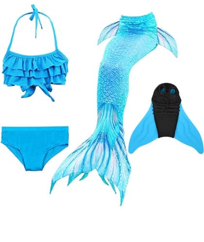 SPEEDEVE Meerjungfrau Flosse Badeanzug für Schwimmen Mädchen Meerjungfrauenflosse mit Monoflosse,Lan-dh53,150 von SPEEDEVE
