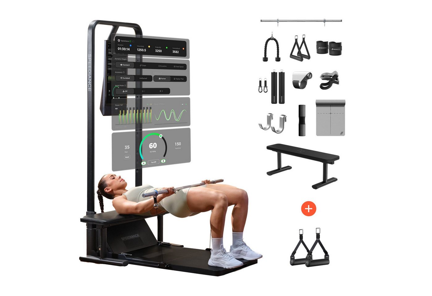 SPEEDIANCE Kraftstation Gym Monster 2, verbessertes KI-gesteuertes All-in-One Home Gym, multifunktionaler Smith-Maschine, Ganzkörper-Krafttrainingsgerät von SPEEDIANCE