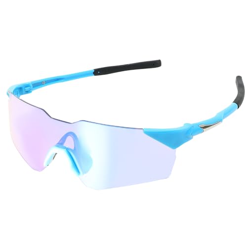 SPFASZEIV Fahrradbrille Herren Selbsttönend UV 400 Schutz Sportbrille Damen Winddichte Rennrad Brille für Laufen Radfahren Blau von SPFASZEIV