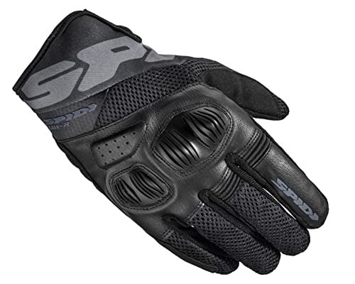 SPIDI, Flash-R Evo, Herren-Motorrad-Handschuhe, schützend & strapazierfähig, Sommerhandschuhe, wasserdicht & rutschfest, Touchscreen-tauglich, durchschnitt. Gewicht 0,1 kg, Farbe Schwarz, Größe L von SPIDI