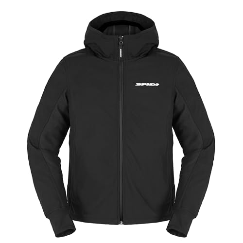 SPIDI, Hoodie Armor EVO, Herren-Motorradjacke in Schwarz & Grau, Größe 3XL, reflektierende Bereiche für ein Plus an Sicherheit im Dunkeln, schützt vor Wind, mit herausnehmbaren Protektoren von SPIDI