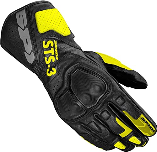 SPIDI STS-3 Motorrad Handschuhe (Black/Yellow,M) von SPIDI
