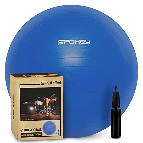 SPOKEY Fitball Fitnessball aus PVC, max. Belastbarkeit 300 kg, mit Pumpe| Alle Fitness-Level | Für Gymnastik und Gleichgewichtsübungen | Reha-Übungen, Freizeitsport und Fitnesstraining von SPOKEY