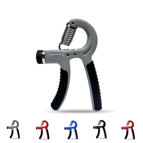 SPOMALKA Hochwertiger Handtrainer - Handgrifftrainer - Handübungsgerät für die Stärkung der Handnerven - Verstellbar von 5 bis 60 kg (Grau - EIN Stück) von SPOMALKA