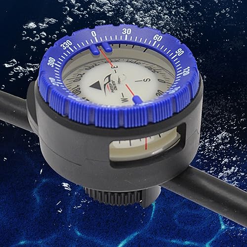 50 m starker magnetischer Tauchkompass, Tauchkompass, Rohrklemme, Unterwasser leuchtend, Kompass mit Nadel Seitenfenster Clip Halter, blau von SPORTARC