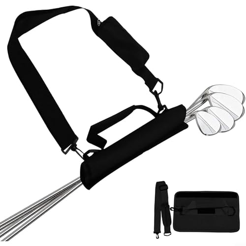 SPORTARC Golfschläger-Tragetasche, Golfbleistift-Aufbewahrungstasche, tragbare Golftasche, schwarze Golftasche aus Polyester mit verstellbarem Schultergurt, 31 x 20 cm von SPORTARC