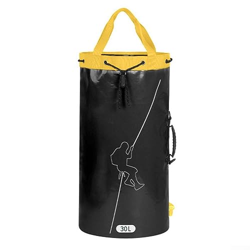 SPORTARC Seiltasche – Outdoor-Ausrüstung & Baumpflegerausrüstung, Eimer-Stil Tasche mit Kordelzug Seil Aufbewahrungstasche Wandern Klettern Höhlenentwässerung Schulter Werkzeug Rucksack, Schwarz , 55L von SPORTARC