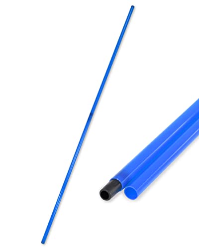 SPORTIKEL24 Kombi-Stange 200 cm – 2-geteilt – 2 x 100 cm – ø 25 mm – für den Aufbau von Hürden- & Slalom-Parcours – für Fußball, Leichtathletik & Hundesport (Blau) von SPORTIKEL24