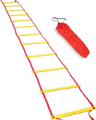 Sportikel24 Koordinationsleiter – Trainingshilfe für Fußball, Leichtathletik & Hundesport – Speed Ladder mit Tragebeutel (Leiter 6 m) von SPORTIKEL24