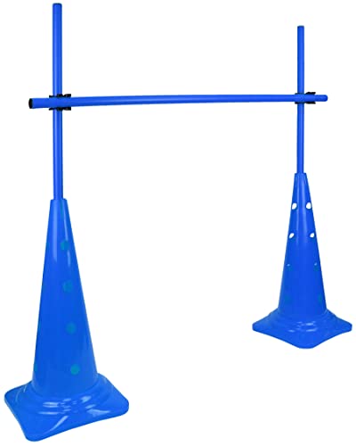 SPORTKEL24 Kombi-Kegel 50-Hürdenset – Stangen 100 cm – Training der Sprungkraft & Koordination – Pylonen-Hürde – Agility-Hürde für Fußball, Leichtathletik & Hundesport (Blau) von SPORTIKEL24
